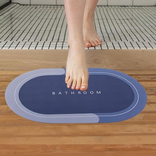 MYLUXY Schnell trocknende saugfähige Badematte Absorbierende Badezimmerteppich 58 x 38,5cm, sicherer Rutschfester Belag,Badvorleger waschbar wasserabsorbierend, ideal für Dusche, Badewanne, Küche