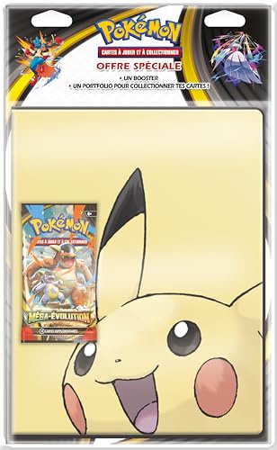Asmodee - Ultra Pro - Pokémon - Méga-Evolution (ME01) - Pack Portfolio + Booster (Modèle Aléatoire), Jeux de Société, Cartes à Collectionner, Version Française