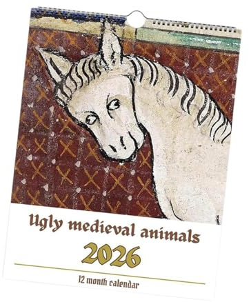 Harilla 2026 Wall Calendar Funny Monthly Ugly Medieval Animals Calendar Runs Jan - Dec'26 UK Family Planner for Easy & Efficient Planning for Home Business Office School