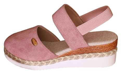 Sandali da yoga da donna con separatori per dita dei piedi Nuovo commercio estero estate tacco pendenza sandali fondo spesso bordo grande formato tinta unita testa rotonda casual sandali con fondo