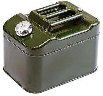 LKYLGYU Contenedor de Gasolina, bidón metálico, Equipado con Tubo de Drenaje de Aceite y válvula de liberación de Aire, portátil, Ideal para Acampar en Coche o como Reserva de Emergencia (15 L).
