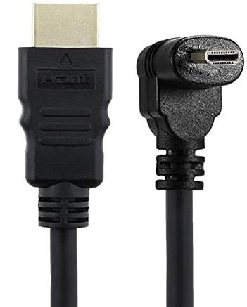 chenyang HDMI auf Micro HDMI 90 Grad nach unten abgewinkeltes HDTV Kabel für Handy Tablet Kamera 0.5M