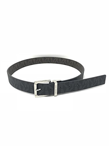 Michael Kors Women's 30mm Reversible MK Logo Monogram Synthetic Leather Belt, Black To Brown (M)