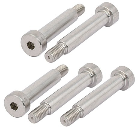 sourcingmap 304 Edelstahl Innensechskant-Schulterbolzen 10 mm Schulterdurchmesser 45 mm Schulterlänge M8 Gewinde 5 Stück