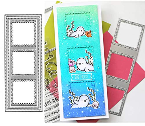 Rechteckige quadratische Metall-Stanzformen, langer Rahmen, quadratisch, für Weihnachtskarten, Stanzschablonen für DIY, Prägung, Foto, dekorative Papierschablonen, Scrapbooking, Kartenherstellung