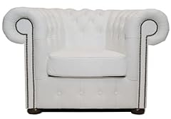 Chesterfield Sessel Class Leder | 2 bis 4 Wochen Lieferzeit (Weiß)