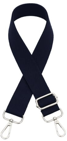 Einfarbig Taschengurt für Damen Herren,Verstellbar Schultergurt,3,8cm Breit,Längenverstellbarer 75-130cm Schulterriemen,DIY Zubehör für Tasche,Schultertasche Tragetaschen,Silberne Schnalle,Dunkelblau