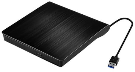 External CD DVD Drive, USB 3.0 Portable Slim CD DVD Drive Player Burner Writer Reader Rewriter, Optical Disc Drive for PC, Laptop and Desktop, Windows 7/8/10/11/XP/Mac OS