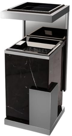 Cubo de basura comercial Papelera De Exterior Papelera De Mármol Papelera De Acero Inoxidable Para Vestíbulo De Hotel Edificio De Oficinas De Hotel Con Cenicero Vertical Bote De Basura Al Aire Libre(E