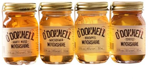 O'Donnell Moonshine Winter Minis Vegan Likör Deutschland inkl. FeinWert E-Book (4 x 50 ml)