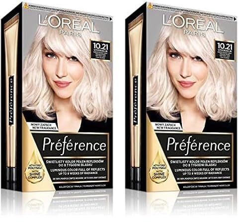 L'Oréal Paris Préférence 10.21 Stockholm Haarfärbemittel, sehr sehr helles Perlblond (Packung mit 2)