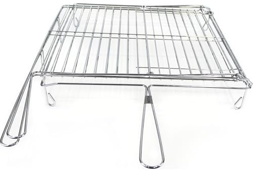 ALGON Parrilla BBQ Giratoria Cromada 40x45cm, Rejilla Giratoria para Barbacoa de Carbón, Accesorio Portátil para Barbecue y BBQ Grill, Compatible con Barbacoas Leña