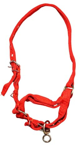 HouseVibe Pferdeseil-Trainingshalfter rot - Vielseitiger Maulkorb für Viehzucht, Stall, Kinder, Reitsport und Zugfahrt- L