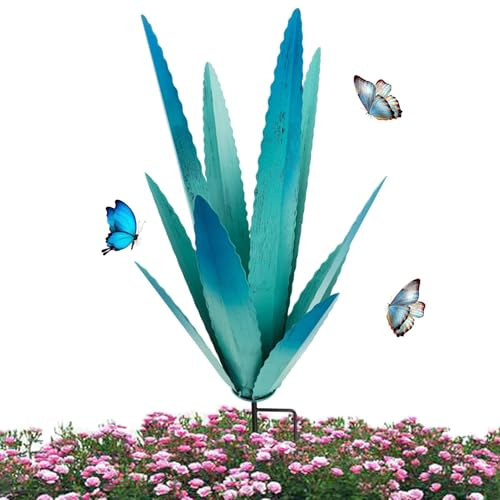 Escultura De Agave De Metal – Decoración De Hogar Y Patio, Estacas Al Aire Libre, Estatua De Jardín, Figuras Decorativas Para Patio, Césped, Balcón | Arte De Jardín En