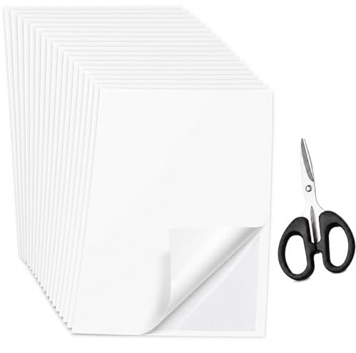 Lobaake 21 Pcs A4 Double Sided Adhesive Sheets, Craft Sticky Paper | Cotton paper sheets, cards albums crafts, DIY craft makers,20 A4 sheets scissors