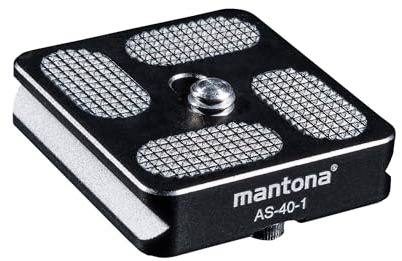 Mantona AS-40-1 Schnellwechselplatte Arca-Swiss kompatibel 40 x 38 mm Aluminium mit 1/4 Schraube Gummipuffern