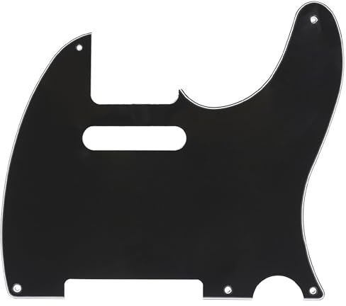 Musiclily Pro 5 Löcher Vintage TL Pickguard Schlagbrett 3 lagig Schwarz | für Fender American/Mexican Tele E-Gitarre