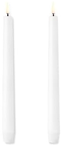 UYUNI Piffany Copenhagen Lighting flammenlose LED-Kerzen, batteriebetrieben, konisch, mit Schalter Nordisches Weiß, Doppelpack (Nordisches Weiß, W2,3 x H25 cm)