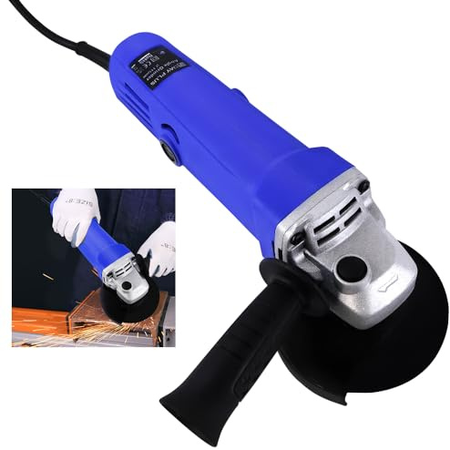 Electric Angle Grinder for Ceramic Tiles Stone Wood Cutting Grinding Polishing, 750W Angle Grinder Machines with Cutting Discs/Wheel Cover/Side Handle/Wrench/Carbon Brush