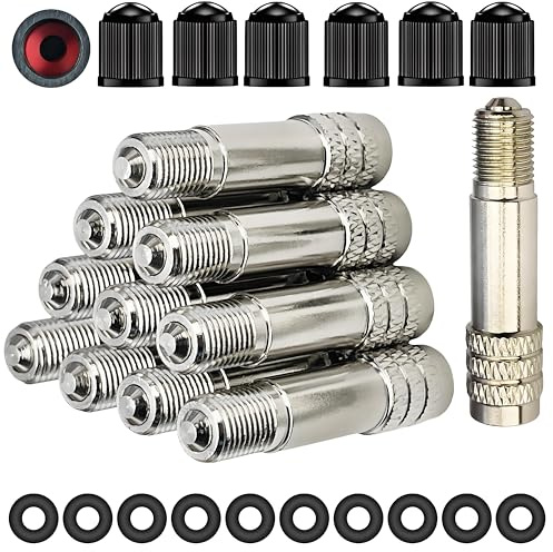 Double Seal Valve Stem Extenders(5 Pack),40mm Valve Stem Extensions Caps High Pressure Inflate/Flow Through Valve Stem Caps for High Pressure Cars, Trucks, Trailers RV Semi Bus Tires- V2B DS-1