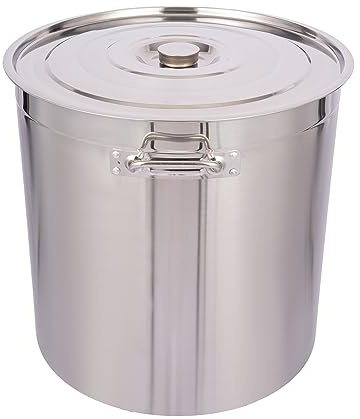 Olla de acero inoxidable 50/70/90L, sopera plateada con tapa, adecuada para cocinar, asar y mantener caliente en cocinas de gas y de inducción