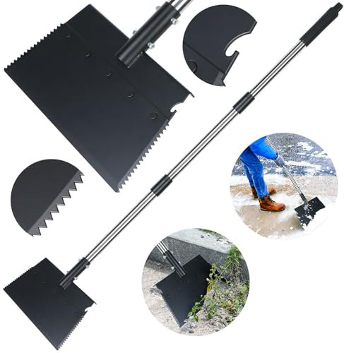 WBCBEC Multifunctional Garden Cleaning Shovel Flat Shovel Snow Shovel, 48 Inch Adjustable Snow Ice Chopper, Ice Removal Tool for Road, Outdoor Spade Tool for Weeding, Lawn Edging, Digging, Ice Removal