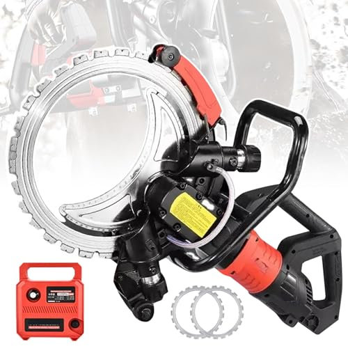 9500W Scie à Anneau électrique pour Béton, 16″ Machine De Découpe Murale, Scie à Béton De 3000 TR/Min, Machine De Découpe De Rainures pour Béton, Profondeur De Coupe De 29cm,Brushed