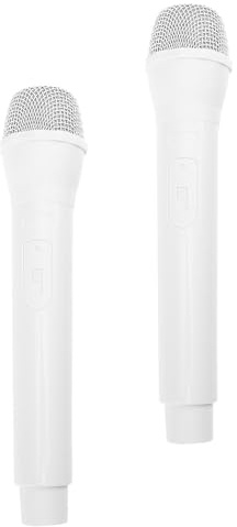 BESPORTBLE Lot De 2 Faux Microphones pour Enfants Simulation en Plastique Accessoire De Microphone Réaliste Accessoire De Costume Blanc