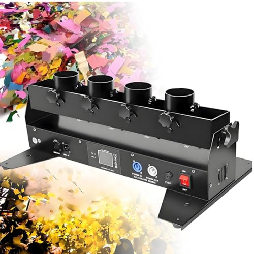 Oiyekntd Confetti Launcher Machine Cannon, with Wireless DMX 512 and Remote Control, Electric Confetti Cannon Machine for Party Wedding Concerts Celebration Speciial Events Stage Effect