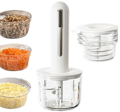 Petit Hachoir Cuisine – HIPS+PET 24,4x9,3x4,5cm | Broyeur Électrique Légumes Alimentaire | Mini Coupe-légumes Lavable Lave-vaisselle Avec Fruits Purée Bébé Et Préparation Repas