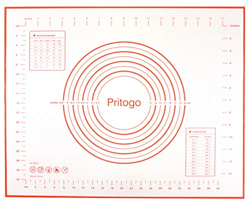 Pritogo - Tappetino da Forno in Silicone con Tessuto, 50 x 40 cm, Senza BPA, da -40°C a 240°C, Senza Olio e Grassi, con Rivestimento Antiaderente