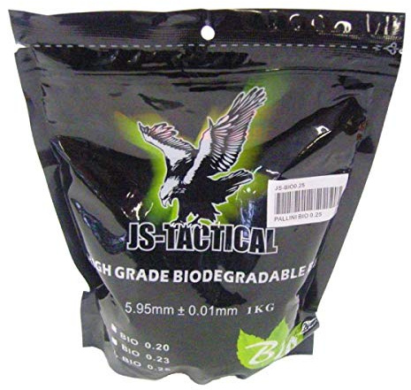 JS-Tactical Sacca Busta 1KG Pallini Fucile Softair BIODEGRADABILI 0.25G Bianchi JS-BIO0.25