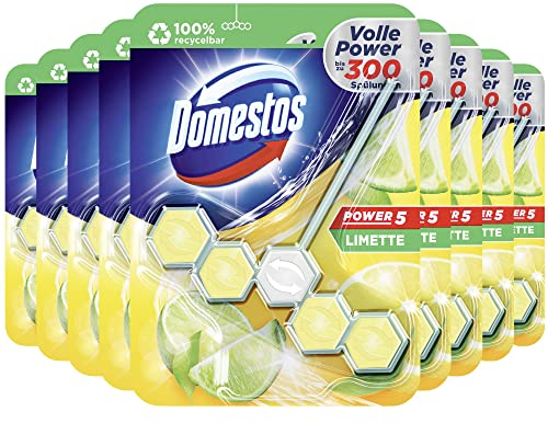 Domestos Power 5 Toilettenstein Limette WC Reiniger volle Power bis zu 300 Spülungen 9x 55 g