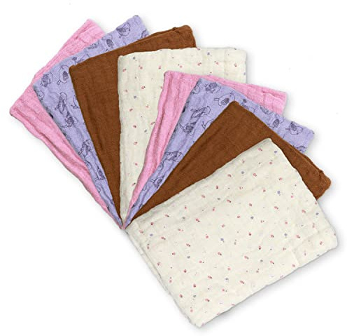 PIPPI Baby 8er Pack Spucktücher aus Bio-Baumwolle mit verschiedenen Motiven