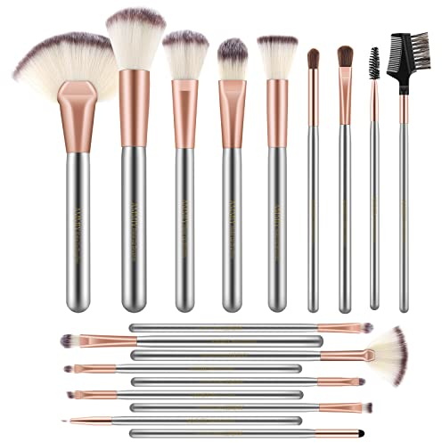Nestling 18 Teiliges Makeup Pinsel Set, Professionelles Pinselset, Komplettes Unentbehrlicher Kosmetikpinsel, Schminkpinsel für Lidschatten Stiftung Erröten Pinsel Concealer Eyeliner