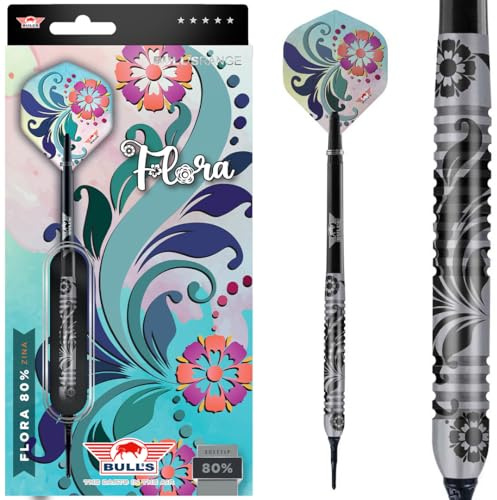 Bull's Flora Zina 80% Tungsten Steel Dart - 18 Gramm - Präzisionsgefertigter Dart für ernsthafte Spieler