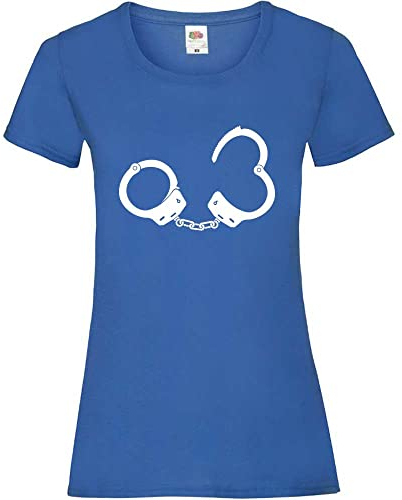 Handschellen Frauen Lady-Fit T-Shirt Royal M