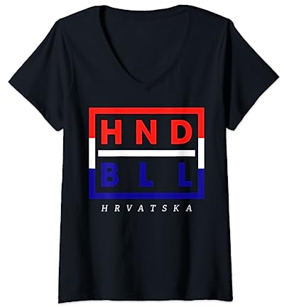 Kroatien Fan Trikot - HNDBLL Handballer Geschenk T-Shirt mit V-Ausschnitt