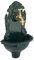 Relaxdays Wandbrunnen, mit Wasserhahn, antik, Waschbecken Garten, Aluminiumguss, HxBxT: 40 x 24,5 x 15 cm, grün/Gold