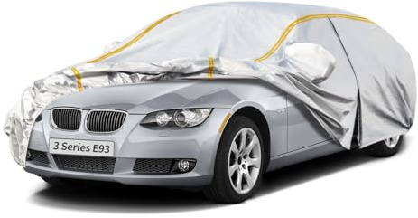 Autoabdeckung Wasserdicht für BMW 3 Series E93 Convertible(2010-2013),Vollgarage Autoplane für Regen Sonne Staub Schutz Schneeschutz,Winter Sommer Auto Abdeckplane Outdoor Atmungsaktiv