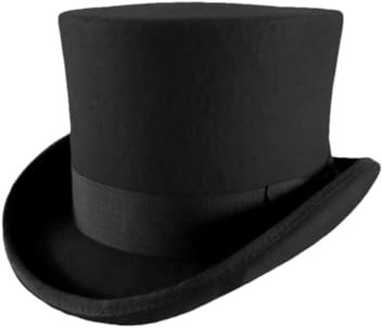 SaoBiiu Wollfilz-Zylinder für Herren und Damen, Fedora-Hüte, Topper, Hüte, Kleid, Party, Kostüm, Fedoras, Magierhut, Schwarz , Einheitsgröße
