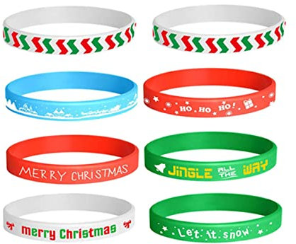 VICASKY Stk Armband Weihnachtsarmbänder für Kinder weihnachtliche Armbänder kinder weihnachts party weihnachts fotos dekorative Silikonarmbänder Festivaldekorationen Kieselgel