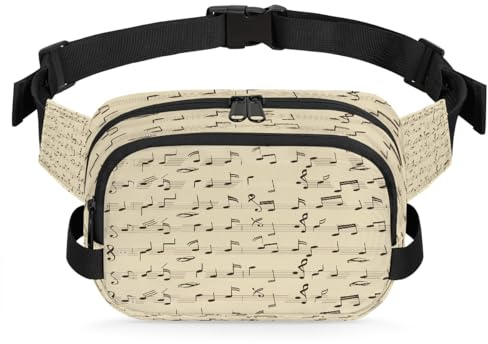Sac Banane rétro en Forme de partition de Musique, Sac Ceinture étanche, Sacs à bandoulière pour Femmes et Hommes, Cadeaux de Vacances