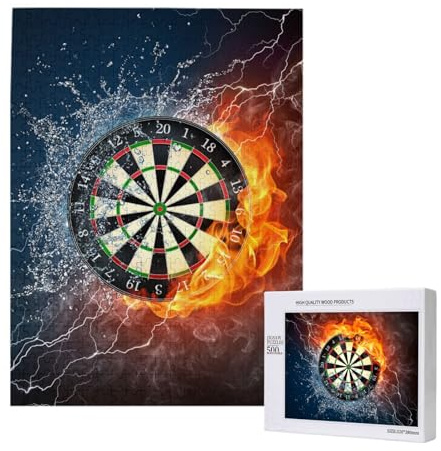 Neue Dartscheibe,500 Teile Holzpuzzle Familienspiel Puzzles für Erwachsene und Jugendliche