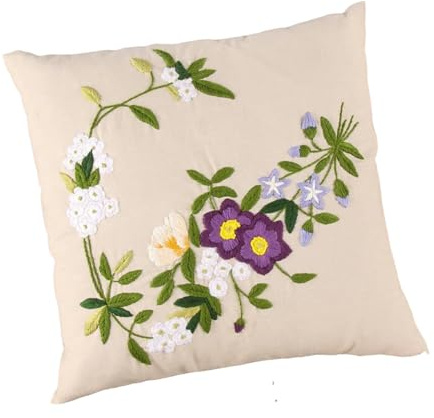 MotiveTech Kit de Housses de Coussin à Broder, Kit de Point de Croix, Bricolage, Décoration de Chambre, Fournitures de Couture, Housse de Coussin pour Salon, Voi, A