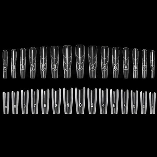 240Pcs Gel Nail Tip Forms, Sandwich Nail Forms, Dual-Sided Nail Extension Forms Easy to Use for Sculpting, French Style Fingernail Moulds for Beginners, Professionals, Women, Home, Salons (Trapezoid)