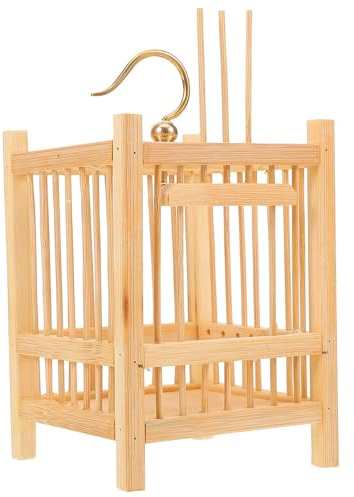 UKCOCO Gabbia per Cavallette in bambù Portatile Mini Quadrata, Habitat Naturale Riutilizzabile, Scatola Educativa per Ragazzo Ragazza e Allevamento Insetti Domestici