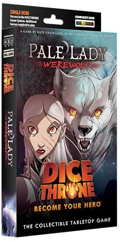 Dice Throne | Dice Throne Pale Lady Hero Pack | Tabletop Game Expansion, Transforming Werewolf, Cross Season Compatible, Ages 8+ | 2 To 4 Players | 90 To 120 Minutes