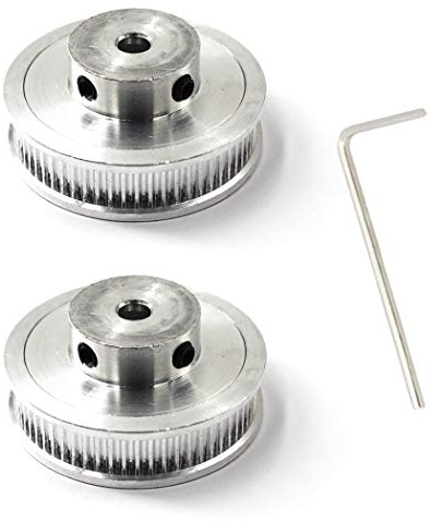 pulley 60 teeth zahnriemenscheibe 5mm bohrung umlenkrollen für seile 6mm 3D Drucker Zahnriemen Rolle Packung mit 2 (Schraubenschlüssel enthalten)