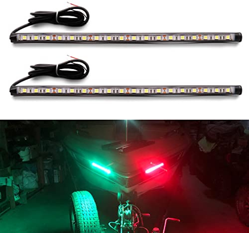Botepon Navigation Lights for Boats led, Adhesive Install Red and Green Bow and Deck Lights for Night Fishing, IP67 Waterproot for for Pontoon, Bass, Dinghy, Kayak Jon Boat